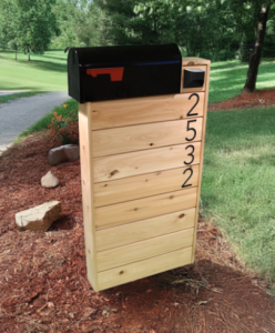 Classic Cedar Mailbox Stand / Post - Solid Wood